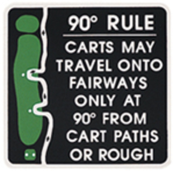 Hinweis-Schild, "90° RULE..."