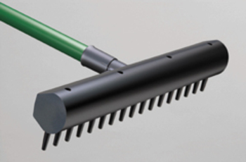 TOUR-LITE Harke mit kunststoffbeschichteten Stahlstiel, gelb