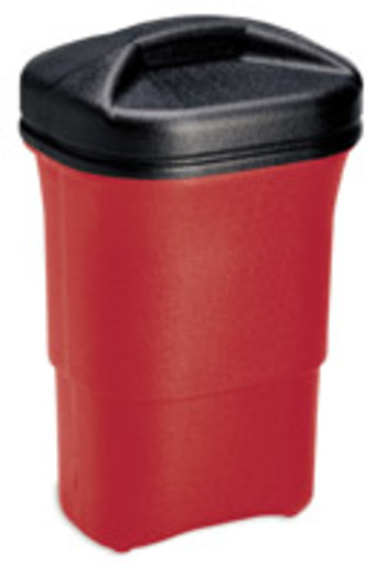 Abfallbehälter aus Kunststoff  mit  Deckel, rot