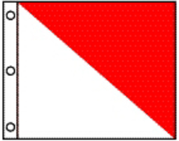 NYLON Flagge SEMAPHORE rot/wei&szlig;, TL